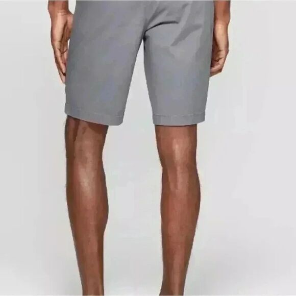 GOODFELLOW MEN'S Thunder Gray Linden Flat Front Chino Shorts - Picture 2 of 16
